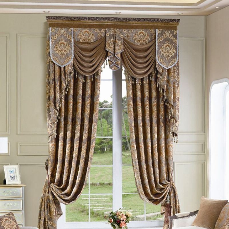 Luksuriøst Chenille Jacquard-Gardin, Skræddersyet, Elegant Design Til Soveværelse, Dekorativt