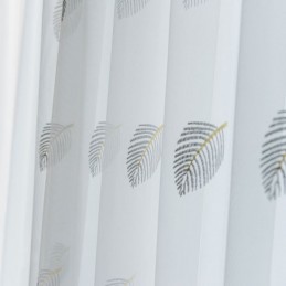 Nordisk Enkelt, Transparent Gardin, Skræddersyet, Landligt, Blade, Hvidt Broderi, Soveværelse, Stue, Stof