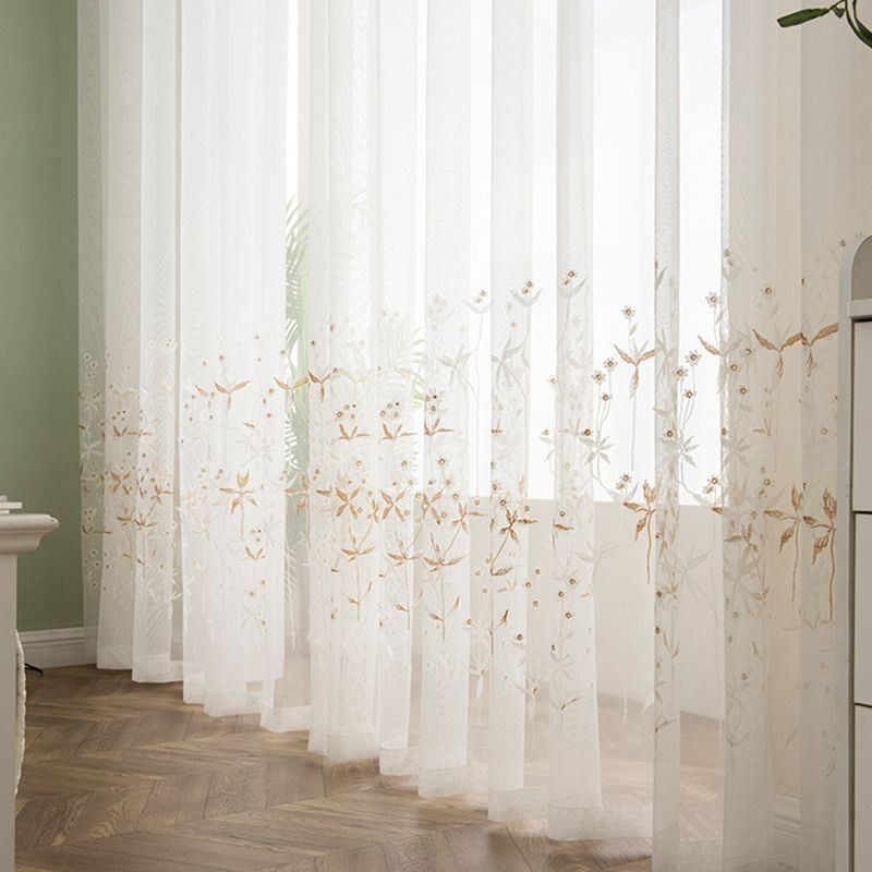 Moderne Dekorative Transparente Gardiner, Specialfremstillede Gardin, Plantebroderet Tylgardiner Til Soveværelse