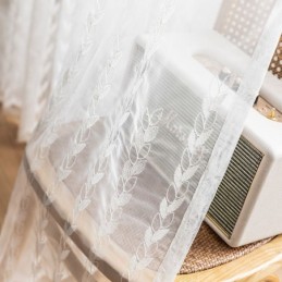 Europæiske Broderede Transparente Gardiner Voile Panelgardiner Til Stue/Soveværelse