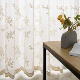 Broderede, Transparente Tylgardiner, Plantegardin, Skræddersyet Gardin Til Stuen