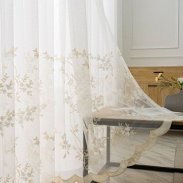 Broderede, Transparente Tylgardiner, Plantegardin, Skræddersyet Gardin Til Stuen