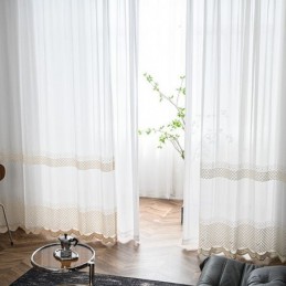 Broderede Voile Gardiner...