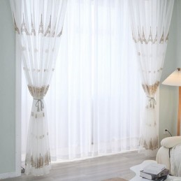 Broderede, Transparente Tylgardiner, Tårngardin, Voilegardin, Specialfremstillet Gardin Til Stuen