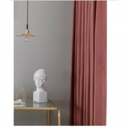 Minimalistisk Rød Flannel Mørklægningsgardin Skræddersyet Stof Gardin Ensfarvet Stof Stue Soveværelse