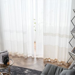 Broderede, Transparente Tylgardiner, Gennemsigtige Gardiner, Cortinas Til Stuen