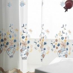 Broderede, Transparente Tylgardiner Blomstergardin I Voile Gardin Efter Mål Gardin Til Stuen