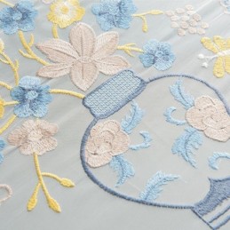 Broderede, Transparente Tylgardiner Blomstergardin I Voile Gardin Efter Mål Gardin Til Stuen
