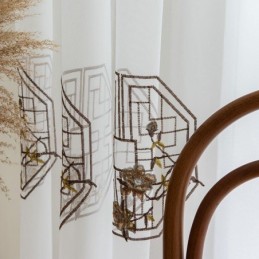 Luksuriøst Hvidt, Transparent Gardin, Skræddersyet Gardin, Broderet, Højkvalitetstyl