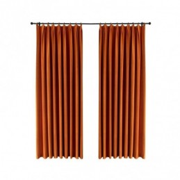 Orange Farvet Flannel Mørklægningsgardin Skræddersyet Minimalistisk Ensfarvet Stof Stue Soveværelse
