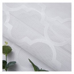 Hvide Geometriske Blonde Transparente Gardiner Panel Stue Soveværelse