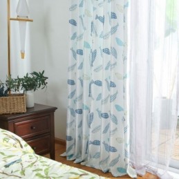Halvmørklæggende Gardin, Specialfremstillet Gardin, Fiskeprint, Stue, Børneværelse