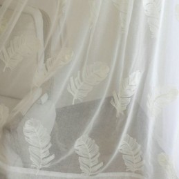 Fjerbroderi Transparent Gardin Skræddersyet Gardin Minimalistisk Voile Stue Soveværelse