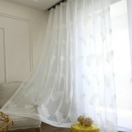 Fjerbroderi Transparent Gardin Skræddersyet Gardin Minimalistisk Voile Stue Soveværelse