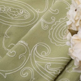 Vintage Semi-Mørklæggende Gardin Skræddersyet Gardin Luksus Broderi Stue