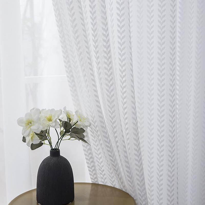 Lille Bladmønster Transparent Gardin, Skræddersyet Gardinpanel, Europæisk Stil, Blonde Voile, Karnap, Soveværelse