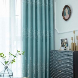 Nordisk Stil Træmønster Gardiner Satin Jacquard Stue Soveværelse