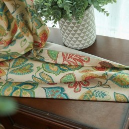Amerikansk Retro Gardin Efter Mål Abstrakt Blomsterprint Soveværelse Stue Delvist Mørklæggende Stof