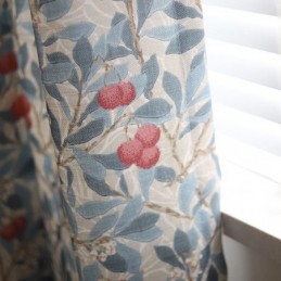 Mørklæggende Gardiner I Blomsterprint I Amerikansk Landstil