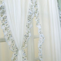 Moderne Jacquard Transparente Gardiner Nordisk Vinduesbeklædning Til Stuen
