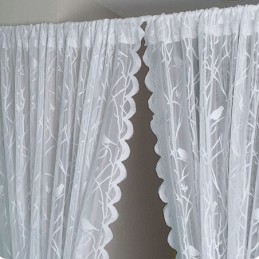 Moderne, Transparente Fuglegardiner I Hvid Tyl Til Stuen
