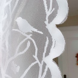 Moderne, Transparente Fuglegardiner I Hvid Tyl Til Stuen