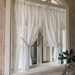 Hvidt Tyl Kort Gardin Til Målfremstillet Gardin Ensfarvet Transparent Voile Gardiner Til Stue